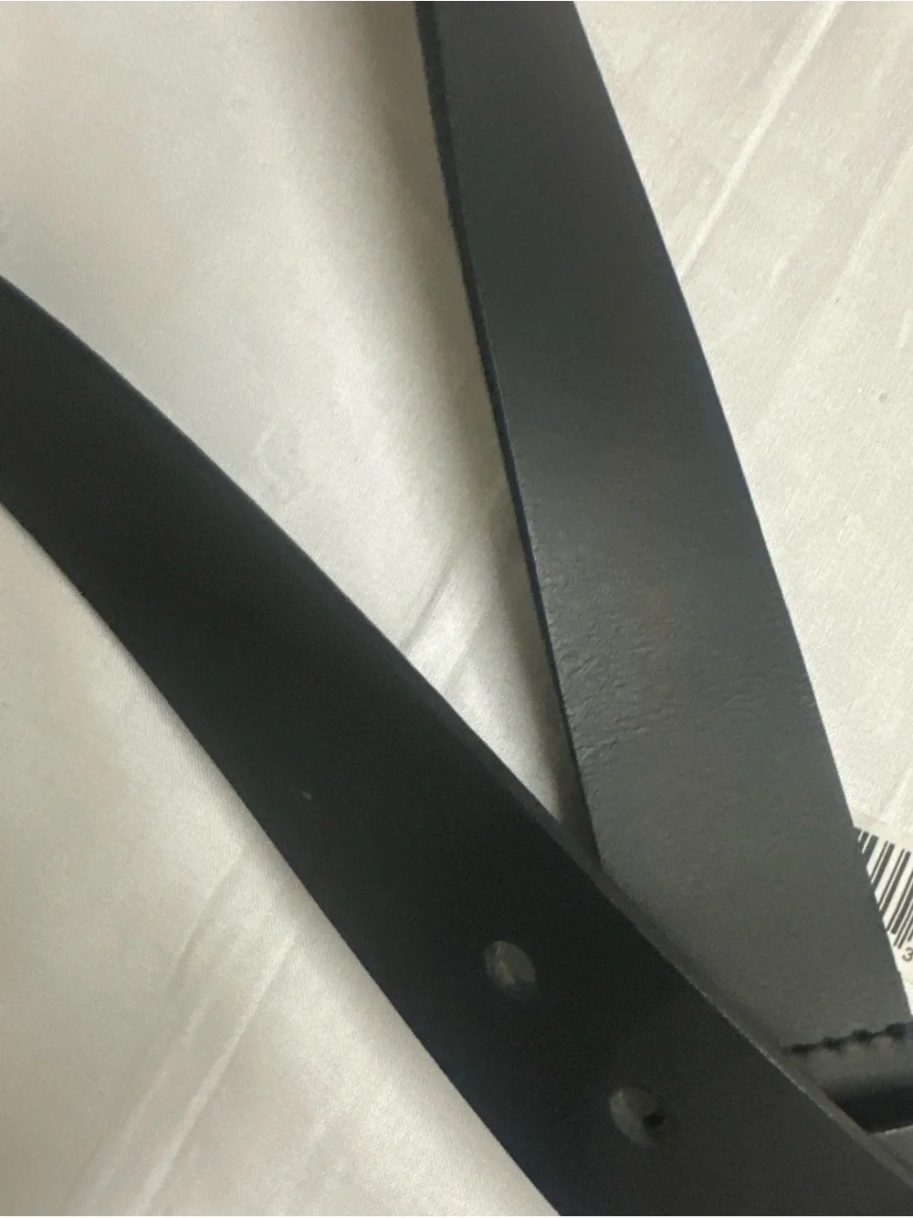 Carhartt Black Leather Belt with White Logo Detail
